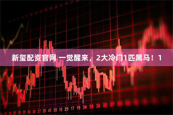 新玺配资官网 一觉醒来，2大冷门1匹黑马！1